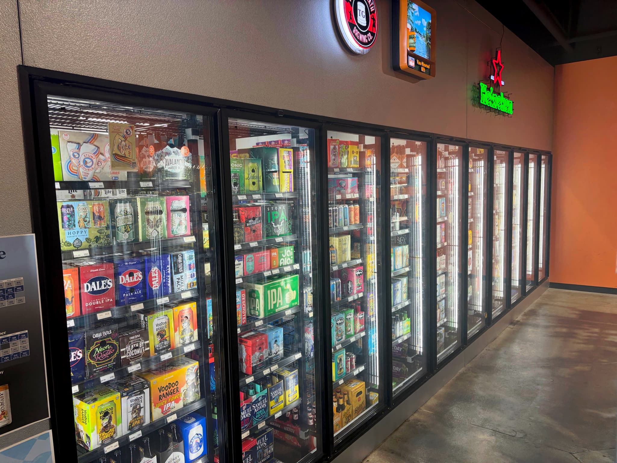 Craft beer cooler wall